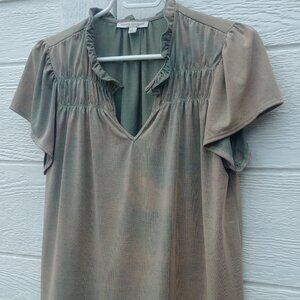 4/$20 Green Envelope tie dye acid wash green modal blend top USA sz Small
